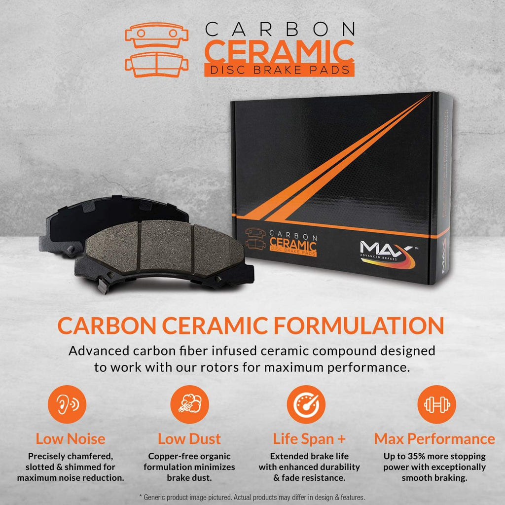 Max Brakes Premium OE Rotors with Carbon Ceramic Pads L45007