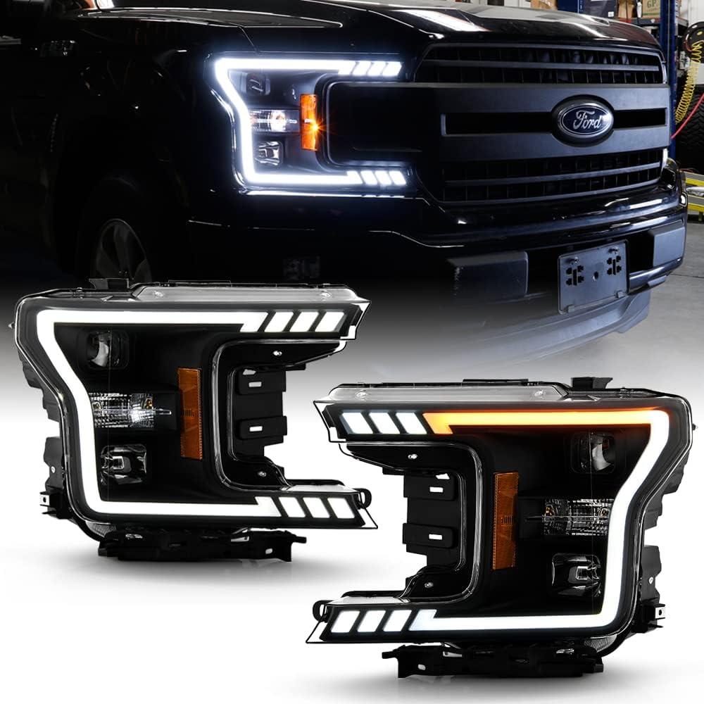 2018-2020 Ford F150 Black Smoked LED Projector Headlights U398479