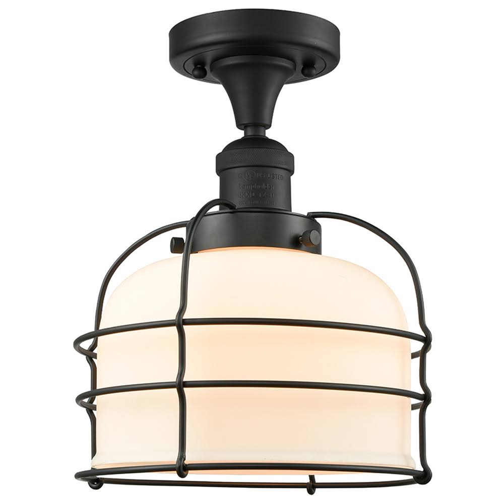 1 Light Semi-Flush Mount Black Antique Brass A7301