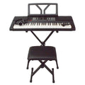 61 Key Portable Electronic Digital Keyboard Piano with Stand, Bench, Headphones, Microphone, Adapter T948633