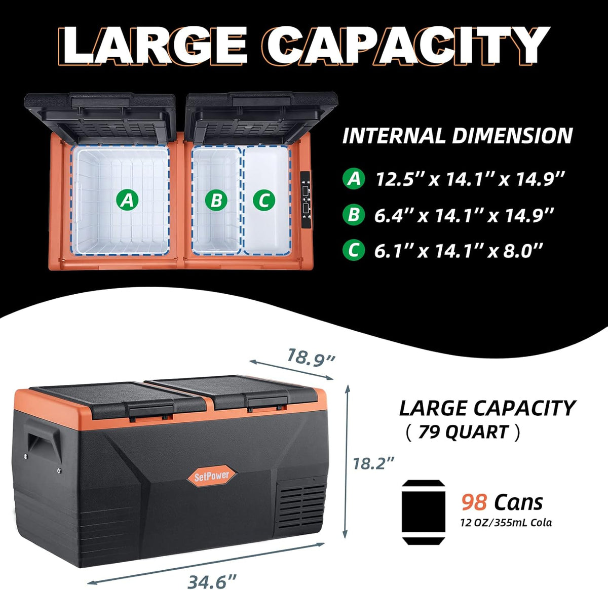 Portable 12V Compressor Fridge Freezer L49946