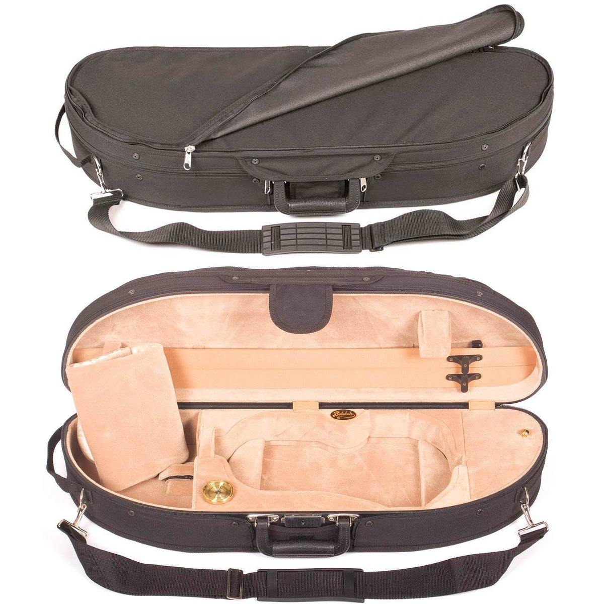 Half Moon 1/2 Violin Case with Tan Velour Interior Q48178