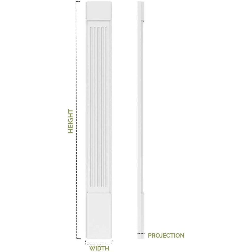Flat Panel PVC Pilaster with Decorative Capital & Base (Pair) H18872