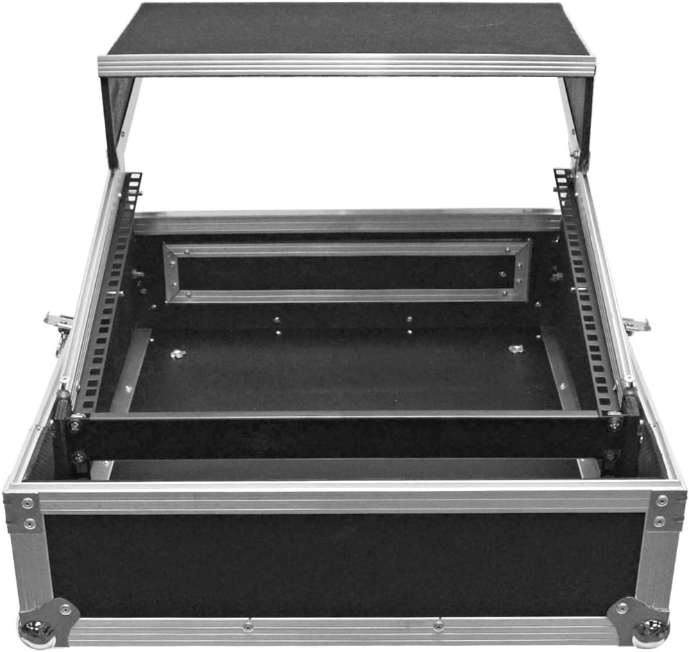 2 Space ATA Rack Case with 10U Mixer Top and Laptop Shelf T34133