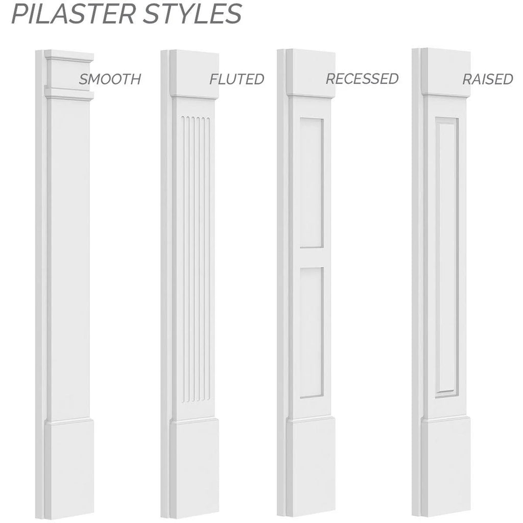 Flat Panel PVC Pilaster with Decorative Capital & Base (Pair) H18872