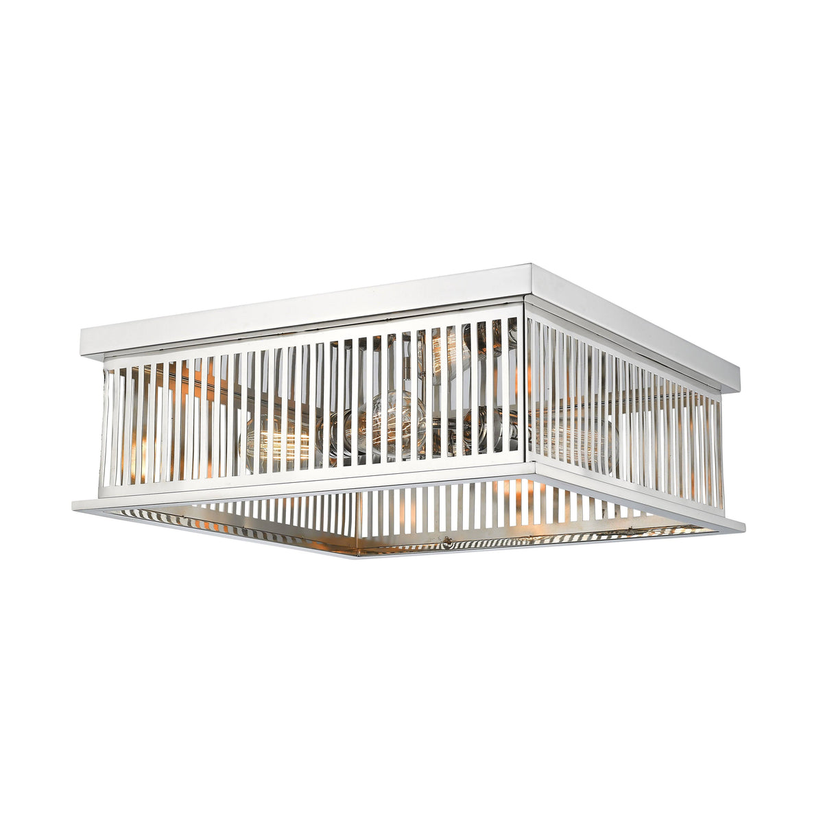 4 Light Flush Mount Polished Nickel I321