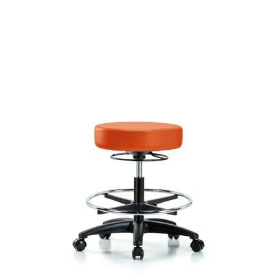 Orange Lab Stool with Casters E24080
