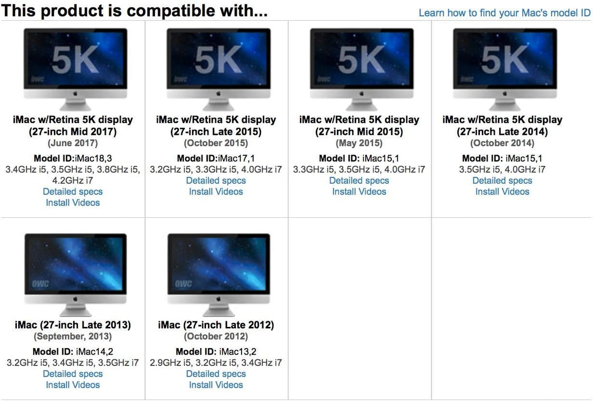 2.0TB SSD Upgrade Bundle for 27 iMacs D1032