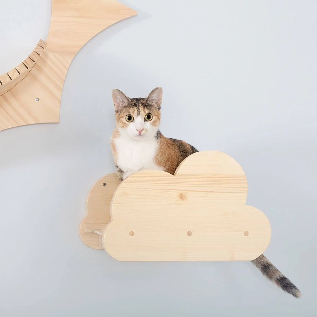 Natural Wood Cat Shelves L727988