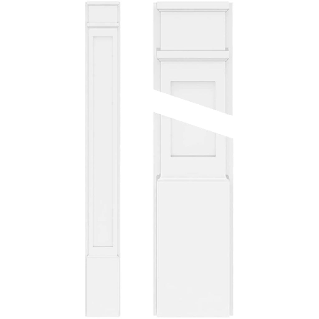 Flat Panel PVC Pilaster with Decorative Capital & Base (Pair) H18872