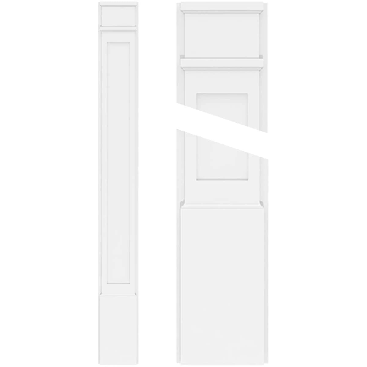 Flat Panel PVC Pilaster with Decorative Capital & Base (Pair) H18872