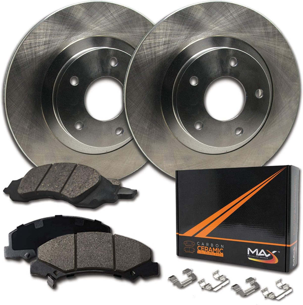 Max Brakes Premium OE Rotors with Carbon Ceramic Pads L45007