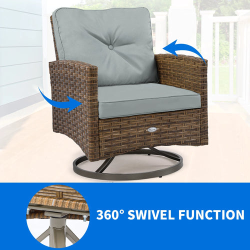 3-Piece Wicker Bistro Rocking Chairs Y87863
