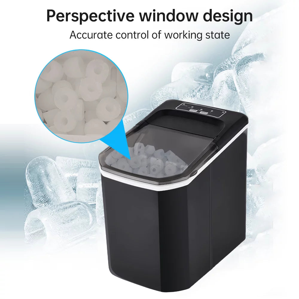 Countertop Ice Maker with Ice Scoop and Basket, 2 Ice Sizes W4126