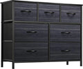 7 Drawer Fabric Dresser with Steel Frame and Wooden Top Z290059