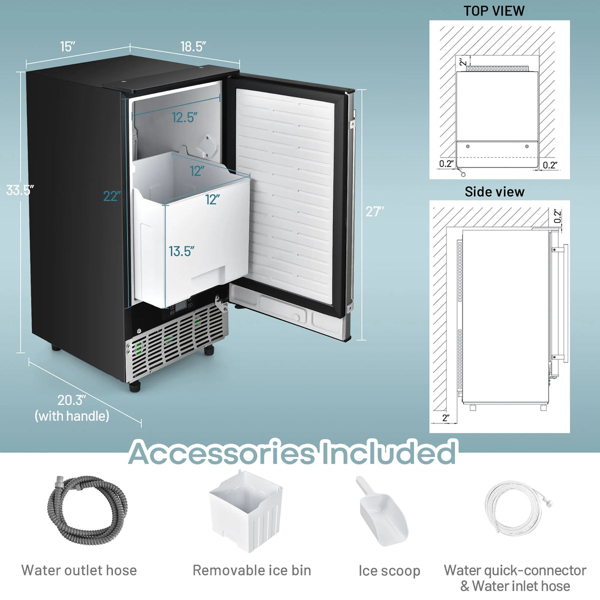 Built-in Ice Maker 80lbs/Day I375165