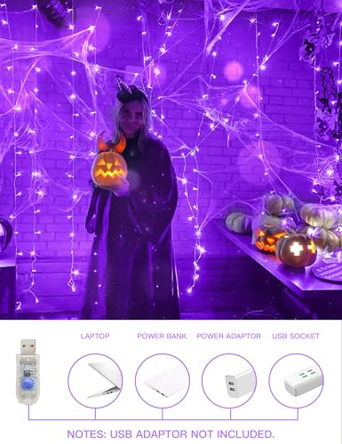 200 Led Warm White Curtain Lights N140375