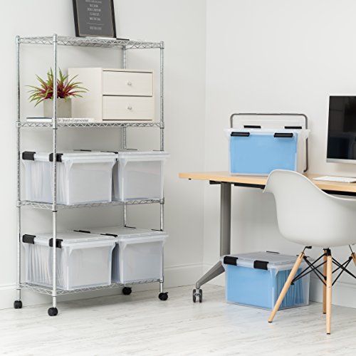 Clear 32 Qt Plastic File Box 4 Pack P649419