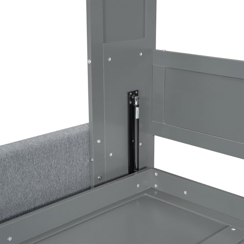Full Size Grey Murphy Bed with Loveseat Sofa P6139