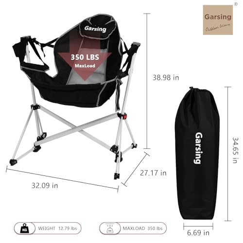 Folding Aluminum Adjustable Hammock Camping Chair with Pillow Cup Holder Carry Bag O242419