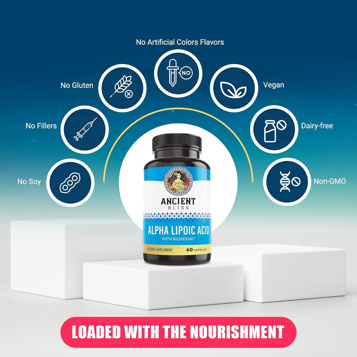 Alpha Lipoic Acid Supplement 600mg 60 Vegan Capsules S532362