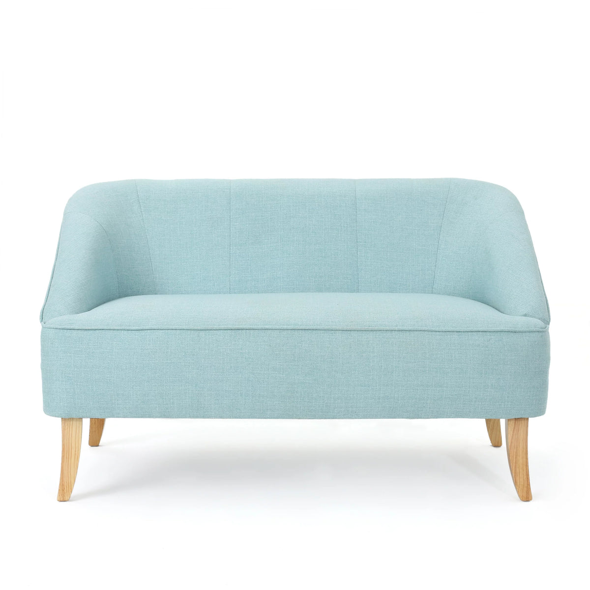 Light Blue Fabric Loveseat F450407