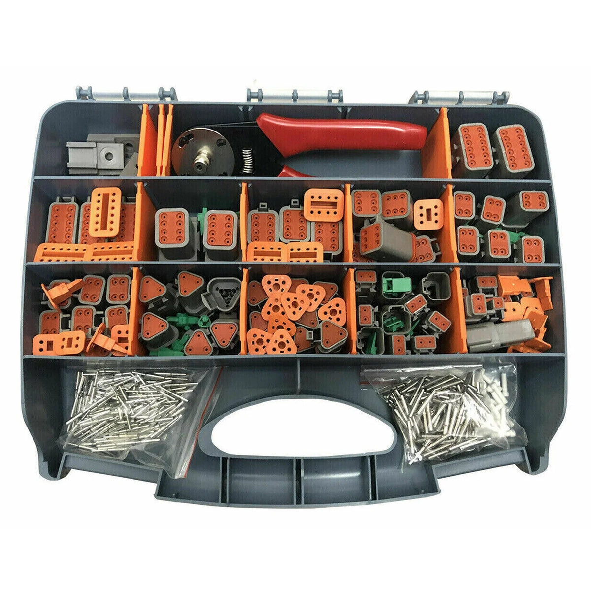 DT Connector Plug Kit, 2 3 4 6 8 Pin Automotive Electrical Connectors with Crimp Tool F50109