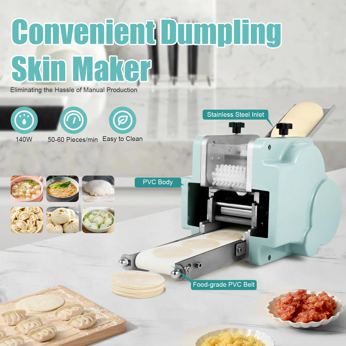 Commercial Electric Dough Processing Maker Dumpling Skin Machine 3.15” Mold 110V U245