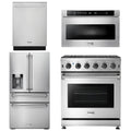 30 Gas Range, Microwave, Refrigerator with Water and Ice Dispenser, Dishwasher V4025