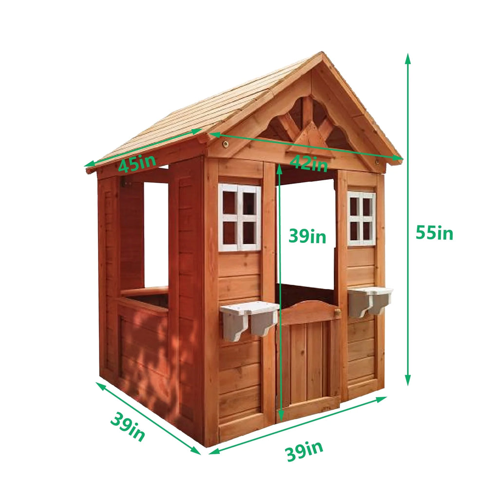 Wooden Kids Playhouse with Service Stations P467214