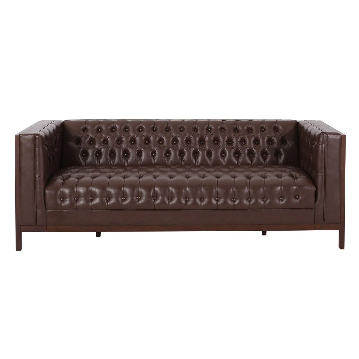 Dark Brown Faux Leather Sofa G4962