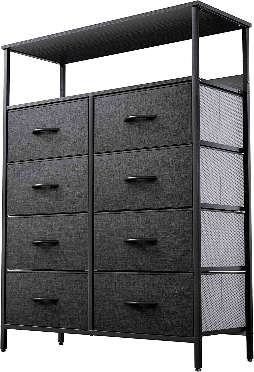 8 Drawer Fabric Dresser with Shelves R579