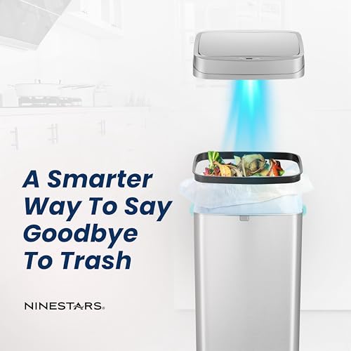 13 Gallon Stainless Steel Motion Sensor Trash Can J967