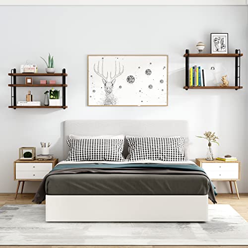 Wall Mounted Floating Shelves, 5 Brown Wood Shelves I379924