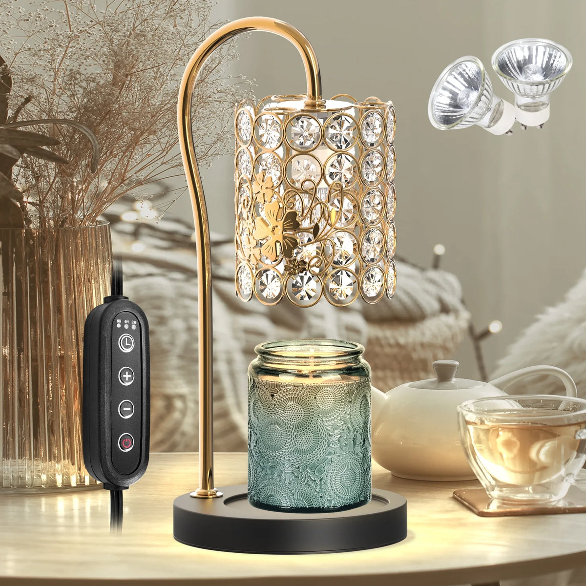 Black Candle Warmer Lamp with Timer P280