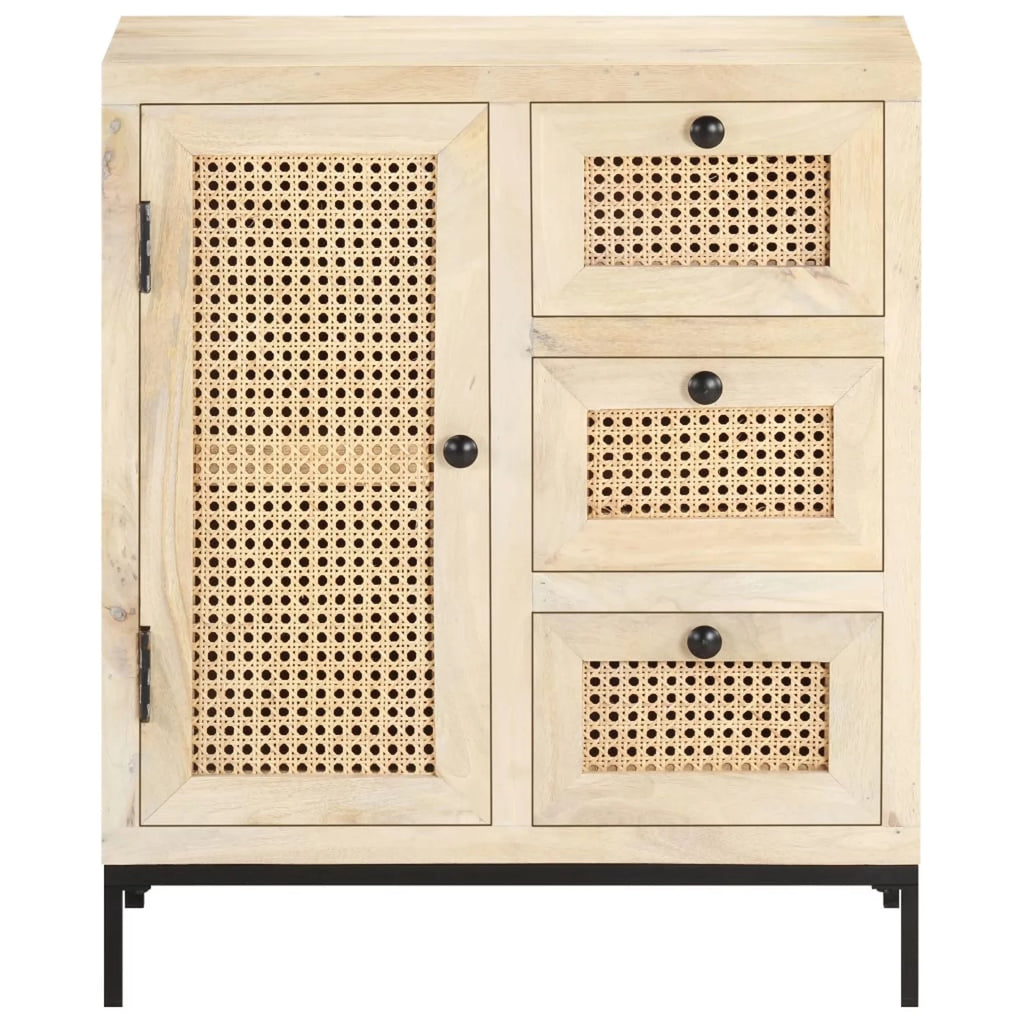 Solid Mango Wood and Natural Cane Sideboard K713