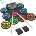 Electronic Drum Set with Headphone Jack, Built-in Speaker Drum Pedals and Sticks Y1015