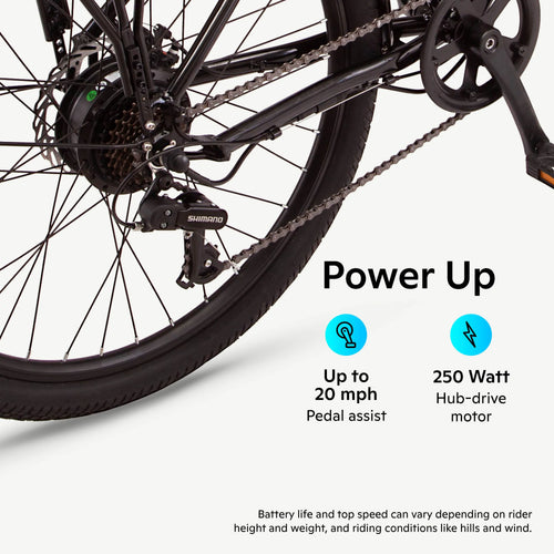 26 Electric Cruiser Bike 7 Speeds 250w Motor Blue Z474439