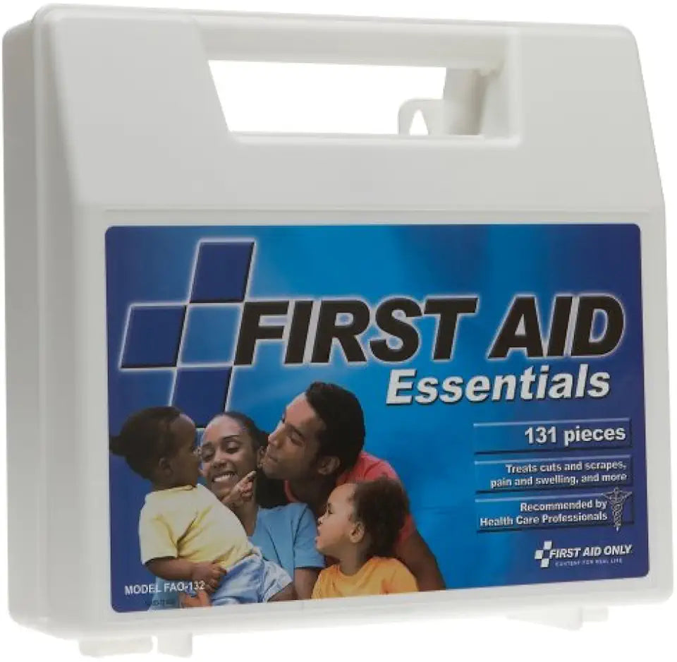 First Aid Kit, 131 Piece, Plastic Case H3329