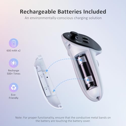 Charging Dock with LED Light and Controller Mount, 2 Rechargeable Batteries, White F555607