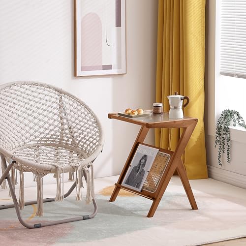 Bamboo Rattan Coffee Table with Wheels F371