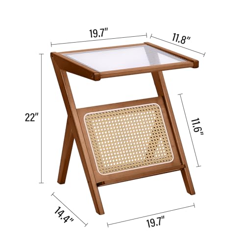 Bamboo Rattan Coffee Table with Wheels F371