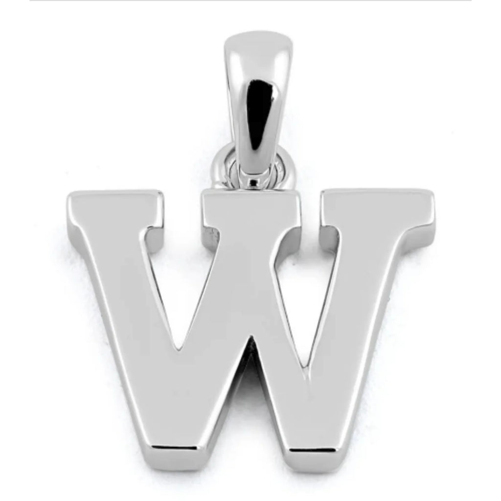 W Initial Pendant Necklace 925 Sterling Silver W105375