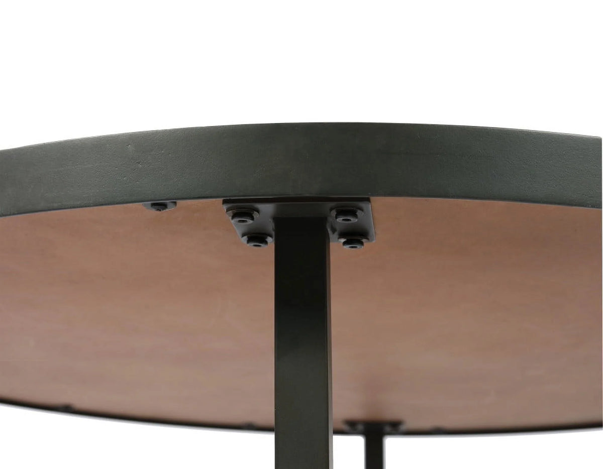 Antique Pine Round Coffee Table with X-Crossed Legs U2551