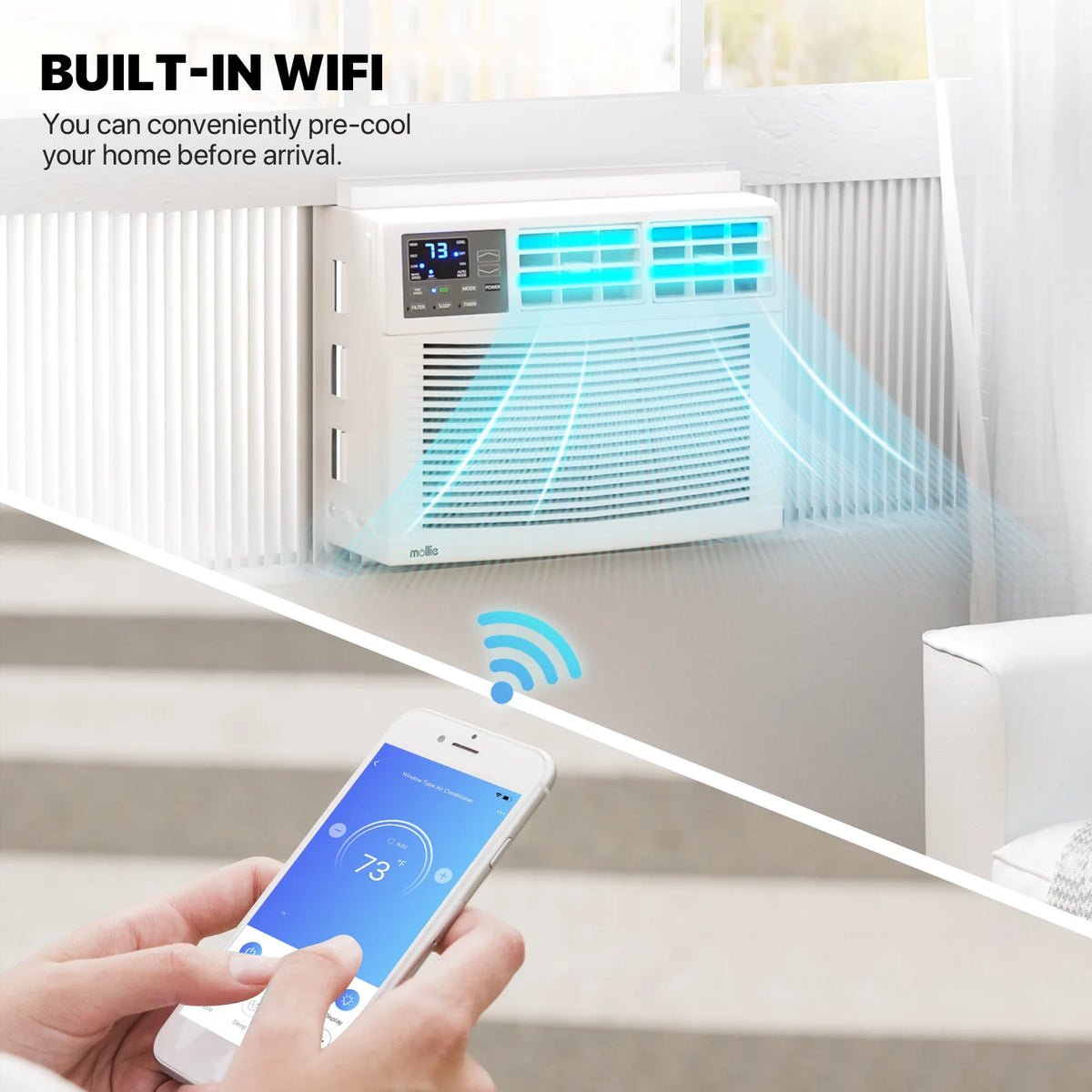 6,000 BTU Smart Window Air Conditioner with WiFi, White O459