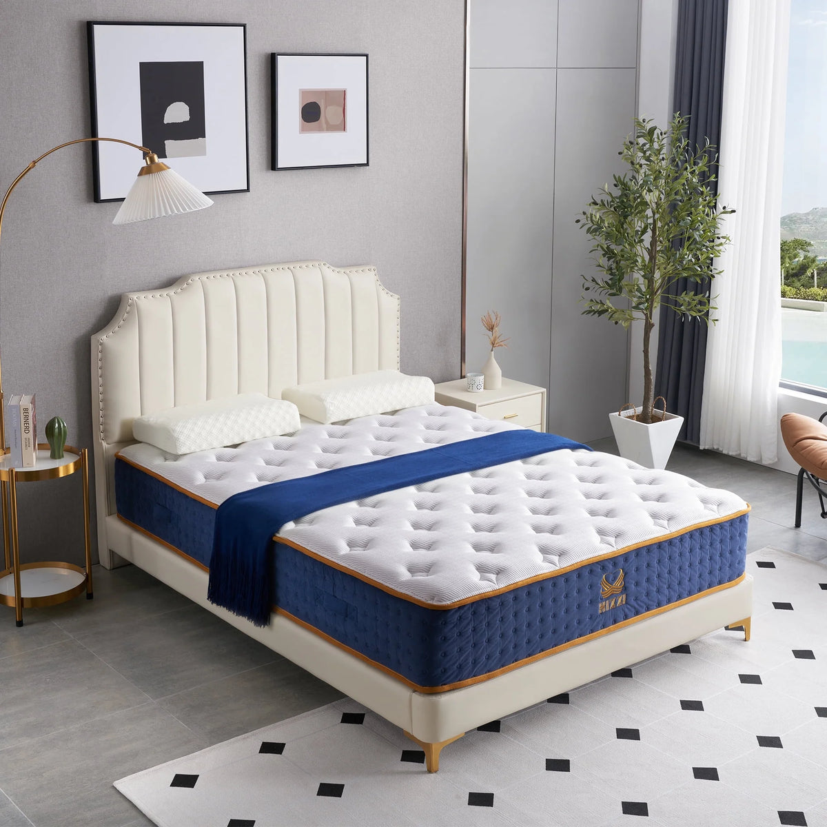 12 Inch Medium-Firm Hybrid Mattress with Cooling Gel Memory Foam Y91246