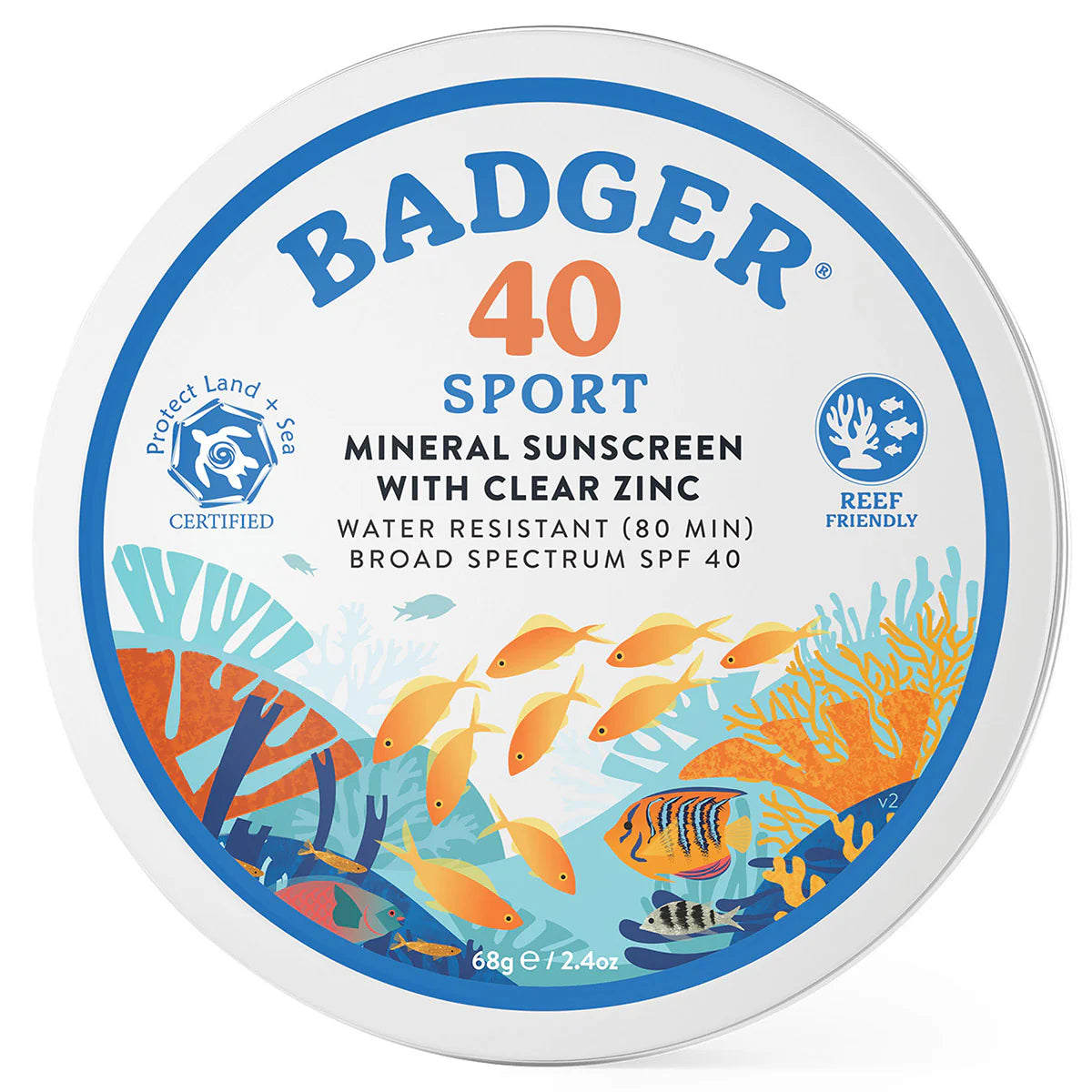 SPF 40 Sport Mineral Sunscreen with Clear Zinc 2.4 oz B626