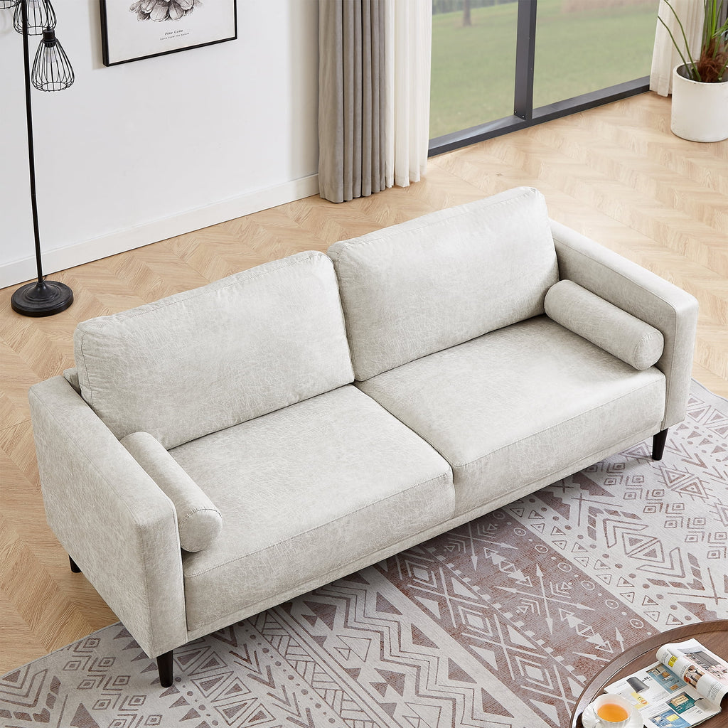 White 3 Seat Upholstered Sofa D79464