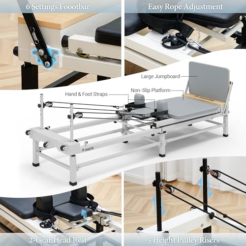 Foldable Pilates Reformer Machine with Adjustable Heights Y8833