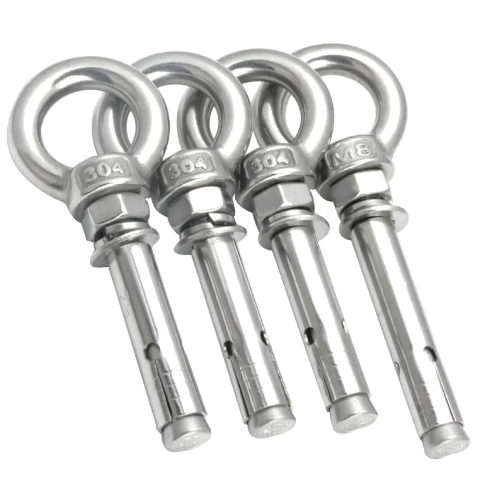 304 Stainless Steel Lifting Eye Bolt M8x90mm 2pcs O3126